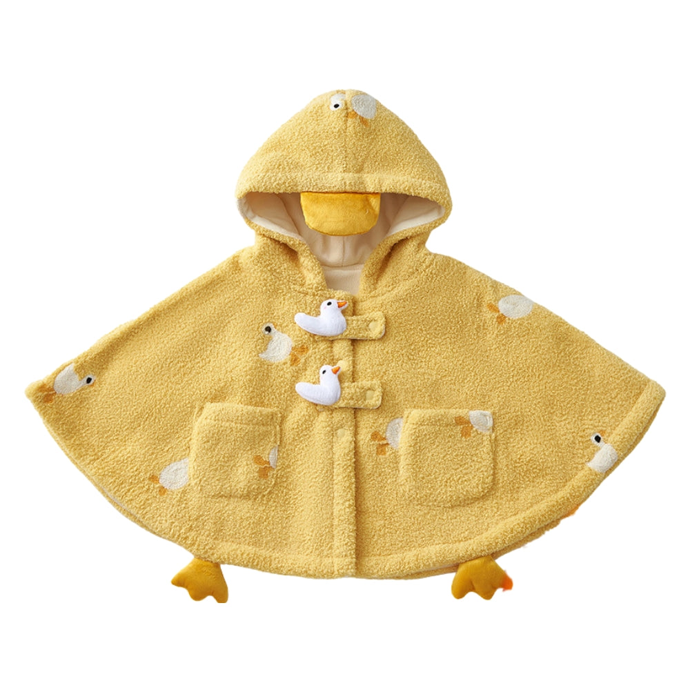 Cute Duck Hooded Fleece Poncho - Beekee