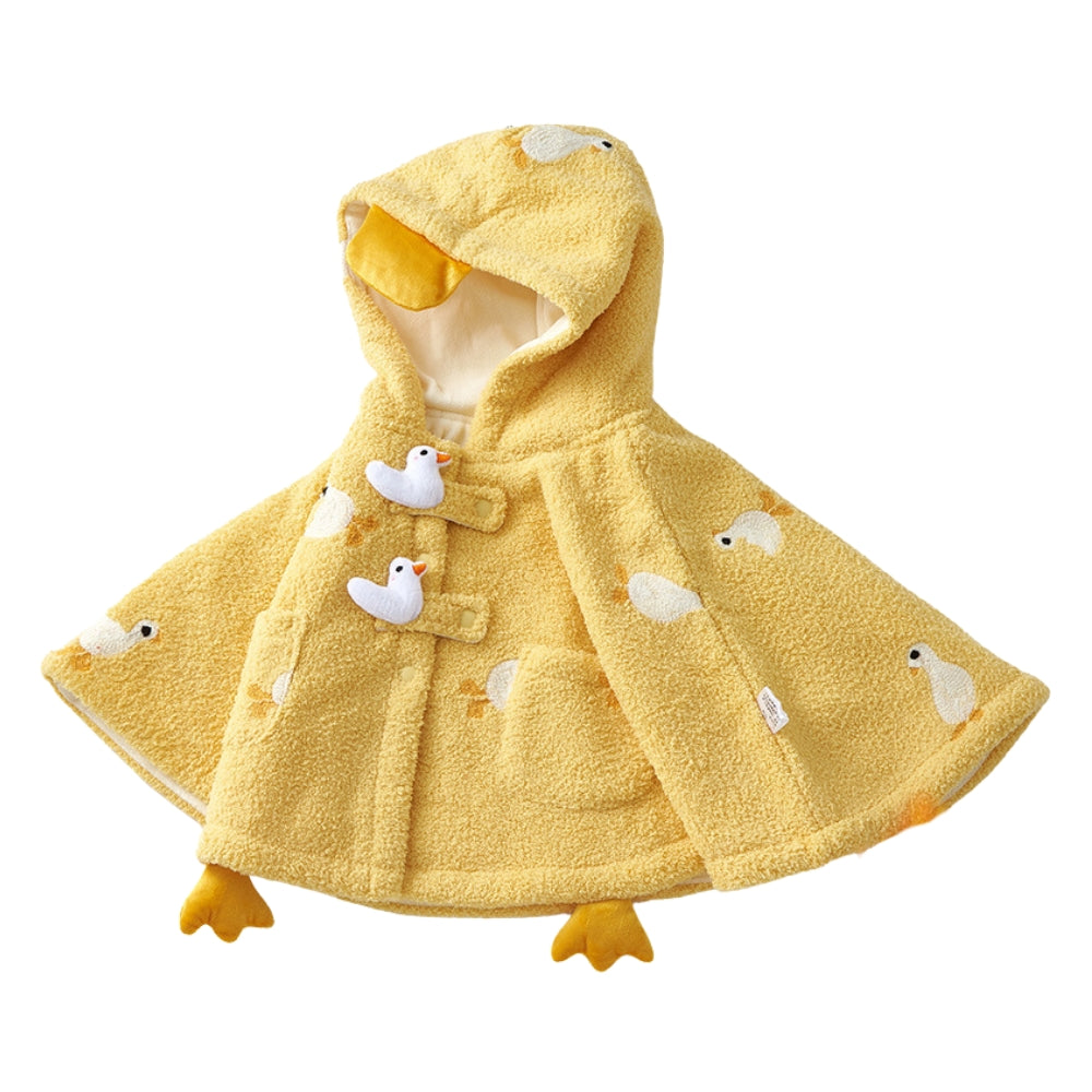 Cute Duck Hooded Fleece Poncho - Beekee