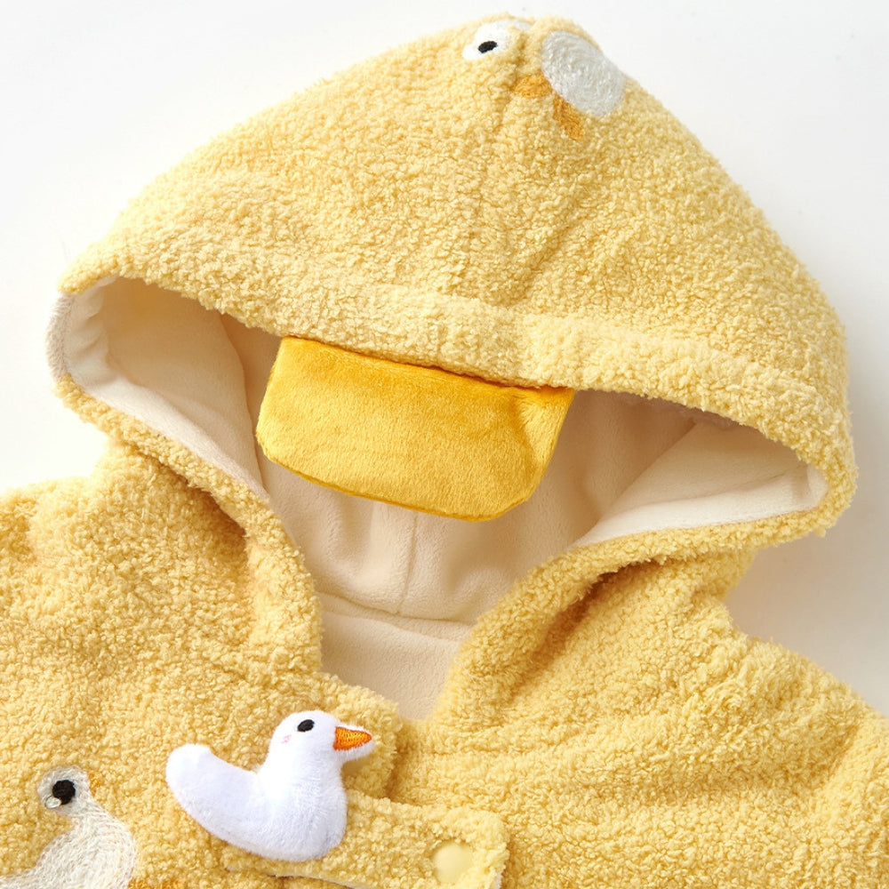 Cute Duck Hooded Fleece Poncho - Beekee