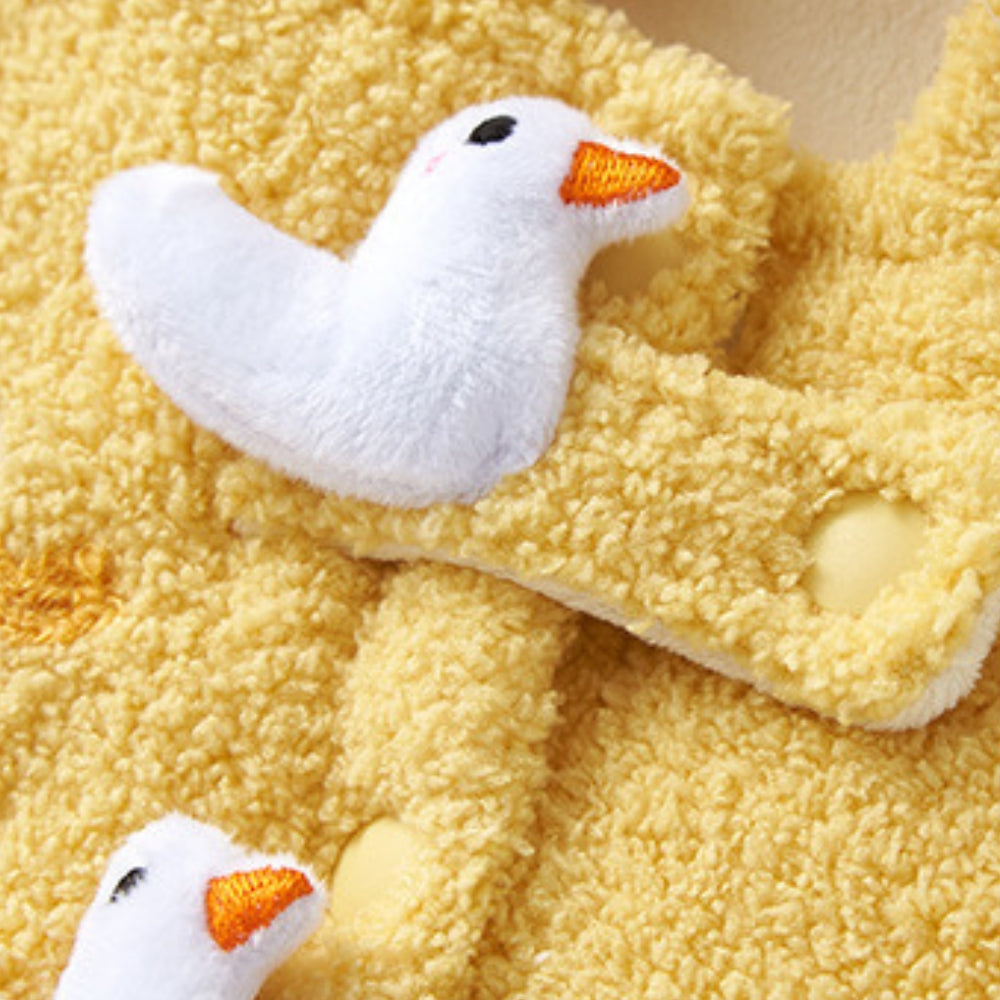 Cute Duck Hooded Fleece Poncho - Beekee