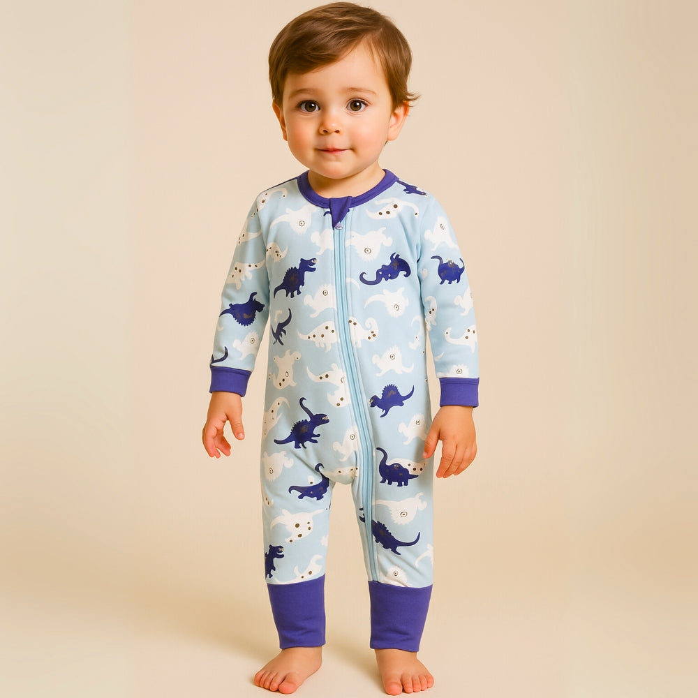 Cute Print Easy Zip Baby Romper - Beekee