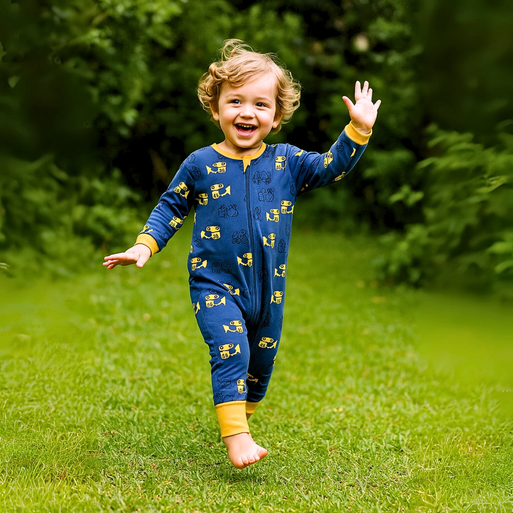 Cute Print Easy Zip Baby Romper - Beekee