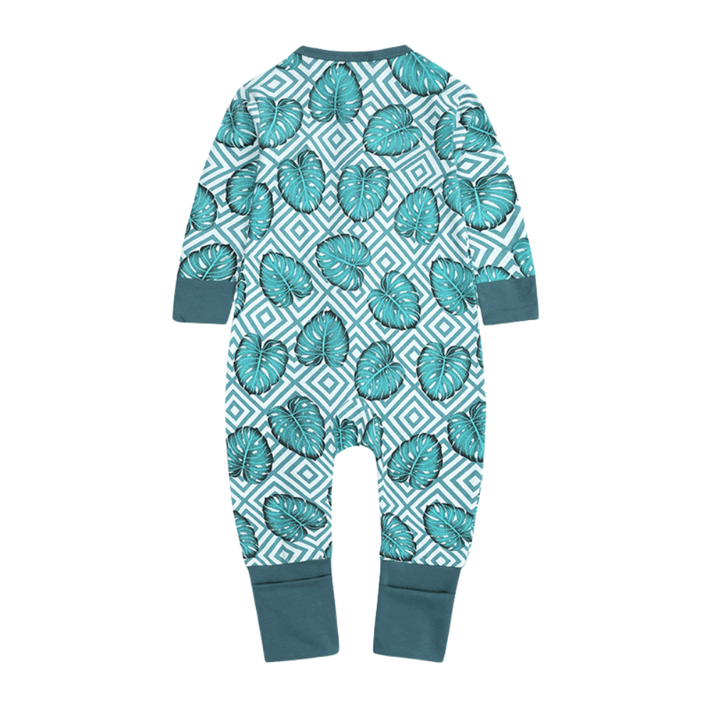 Cute Print Easy Zip Baby Romper - Beekee
