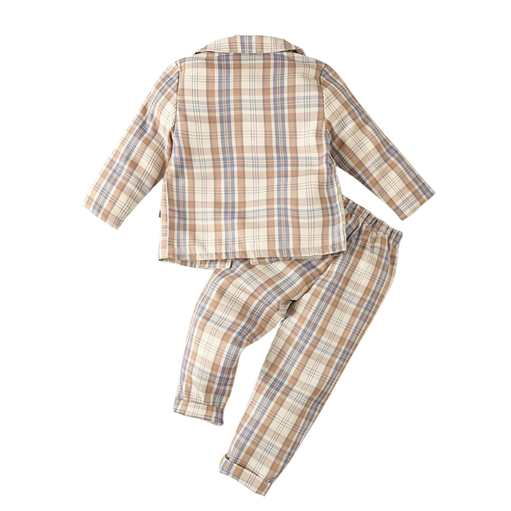 Dapper Plaid Blazer and Bow Tie Boys Set - Beekee