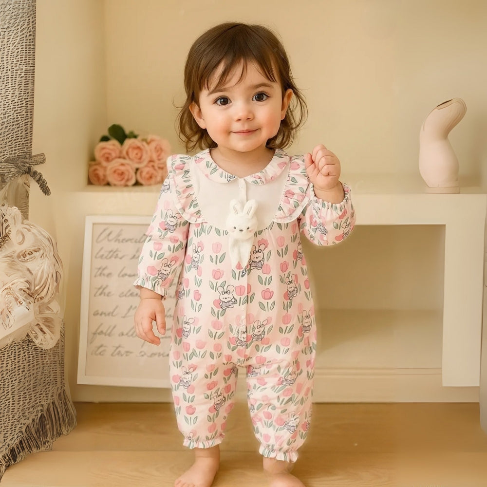 Darling Bunny & Tulip Ruffle Romper - Beekee