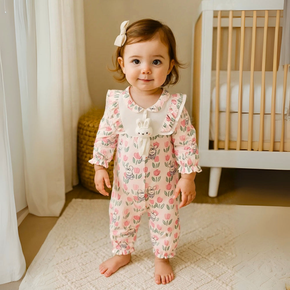 Darling Bunny & Tulip Ruffle Romper - Beekee