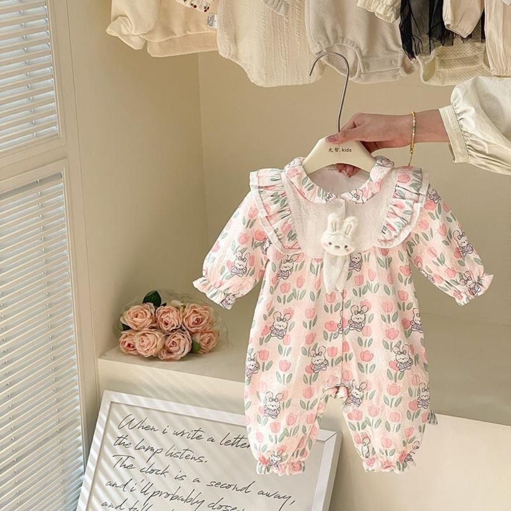 Darling Bunny & Tulip Ruffle Romper - Beekee