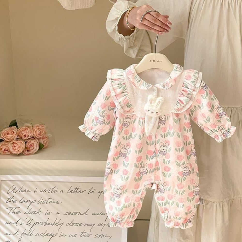 Darling Bunny & Tulip Ruffle Romper - Beekee