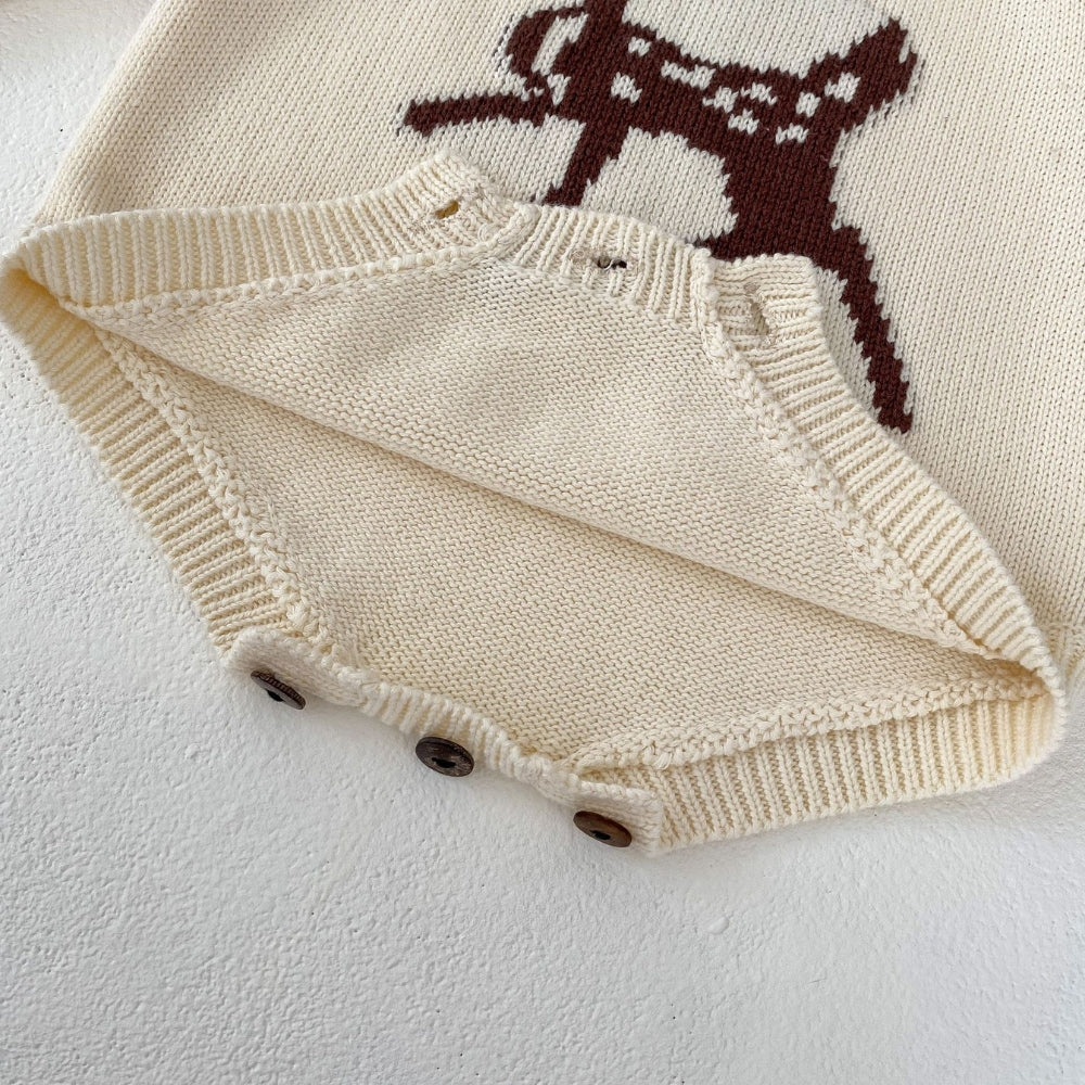 Deer Knit Cozy Baby Romper - Beekee