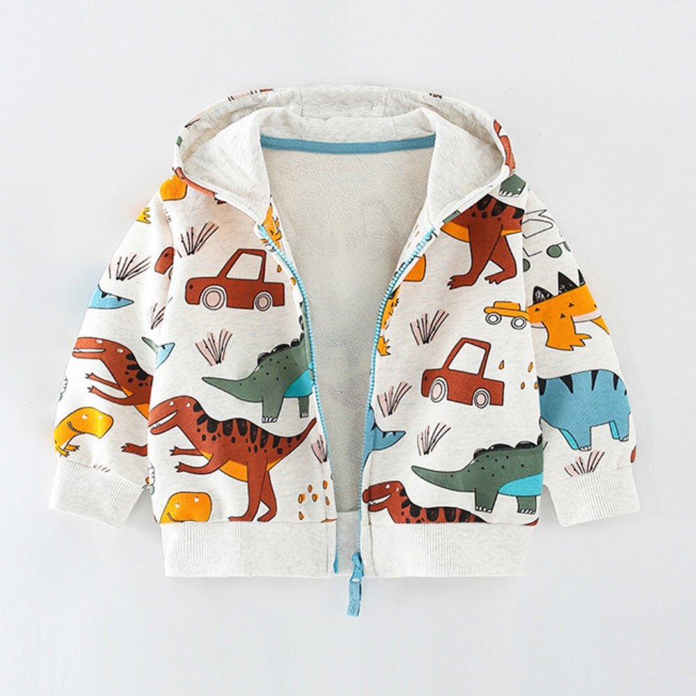 Dino Adventure Zip-Up Hoodie - Beekee