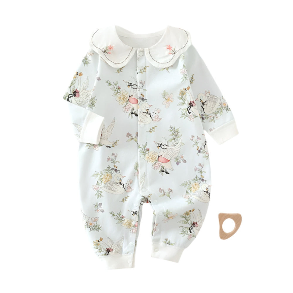 Embroidered Collar Floral Jumpsuit - Beekee