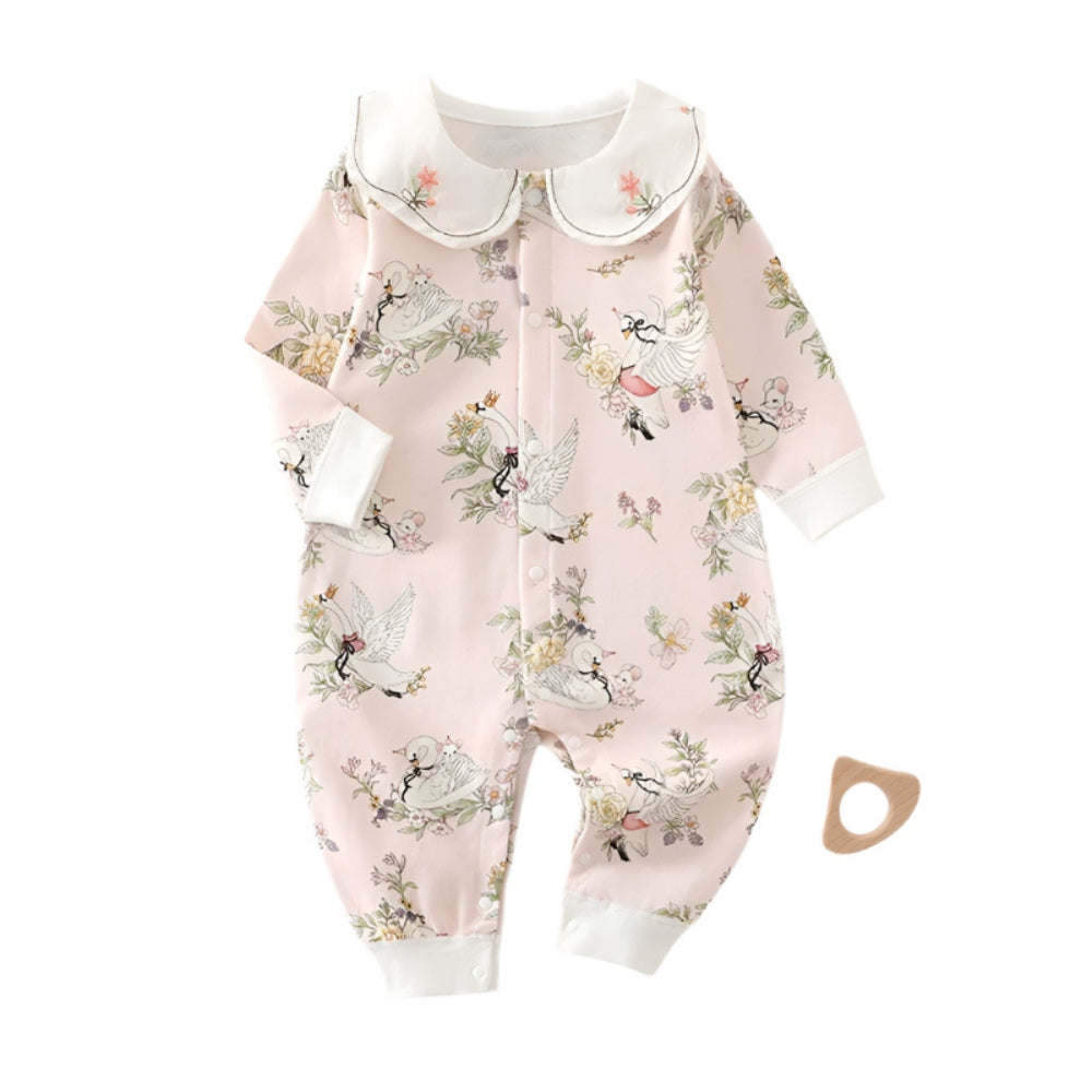 Embroidered Collar Floral Jumpsuit - Beekee