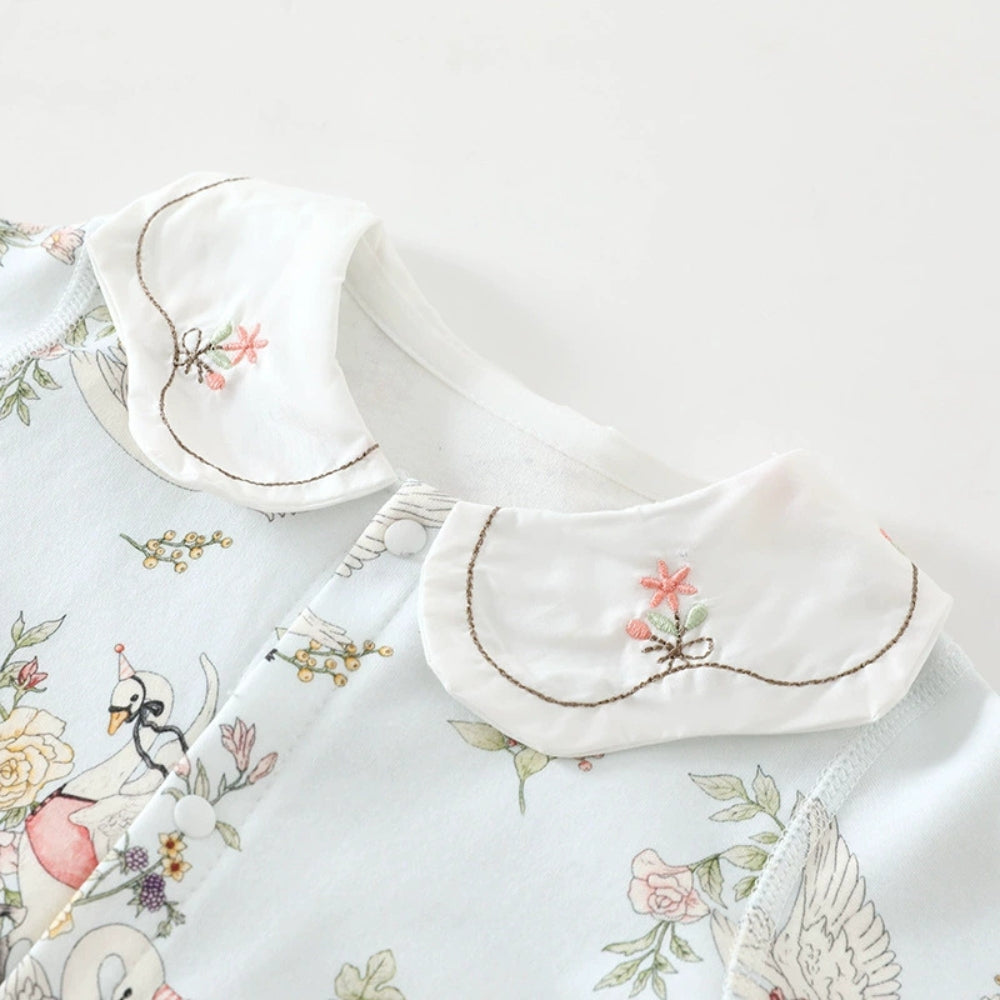 Embroidered Collar Floral Jumpsuit - Beekee