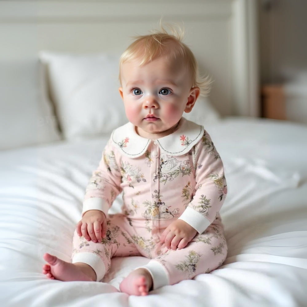Embroidered Collar Floral Jumpsuit - Beekee