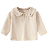 Embroidered Bear Collar Girls Long Sleeve Top - Beekee