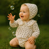 Floral Cotton Romper and Bonnet Set - Beekee