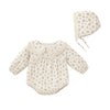 Floral Cotton Romper and Bonnet Set - Beekee