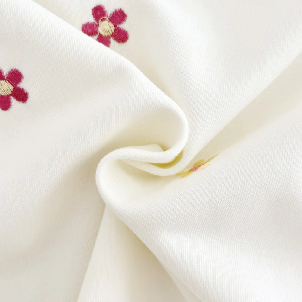 Floral Detail Embroidered Sweatshirt and Pants Set - Beekee