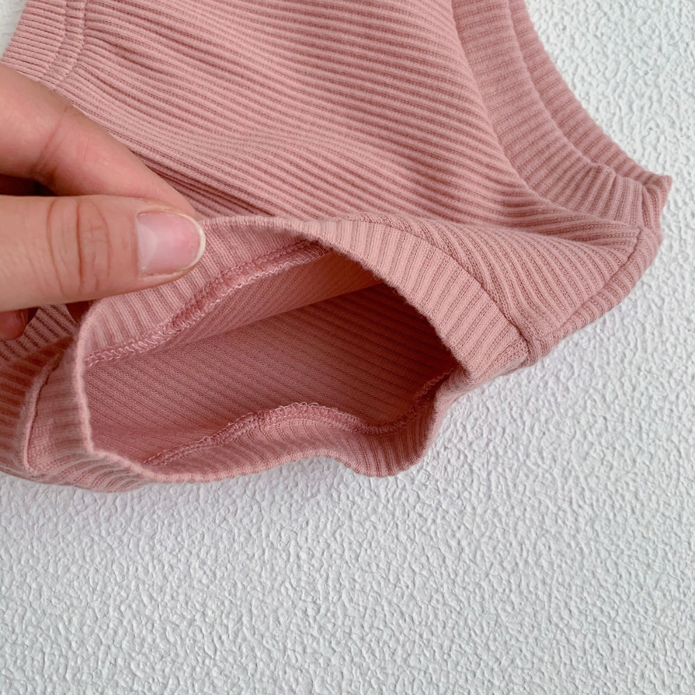 Floral Grid Tee and Ribbed Shorts Play Set - Beekee