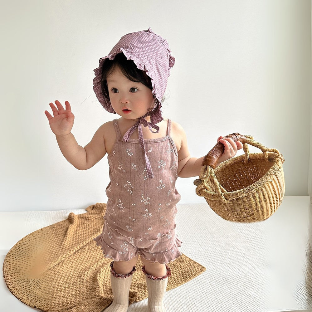 Floral Ruffle Tank Top and Shorts Set - Beekee