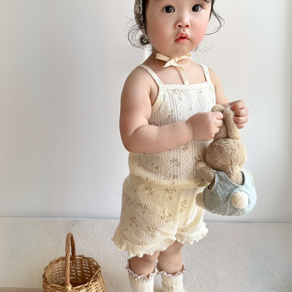 Floral Ruffle Tank Top and Shorts Set - Beekee
