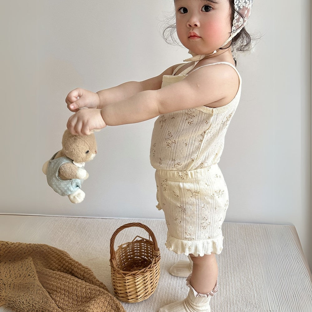 Floral Ruffle Tank Top and Shorts Set - Beekee