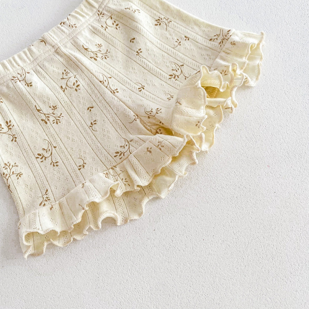 Floral Ruffle Tank Top and Shorts Set - Beekee