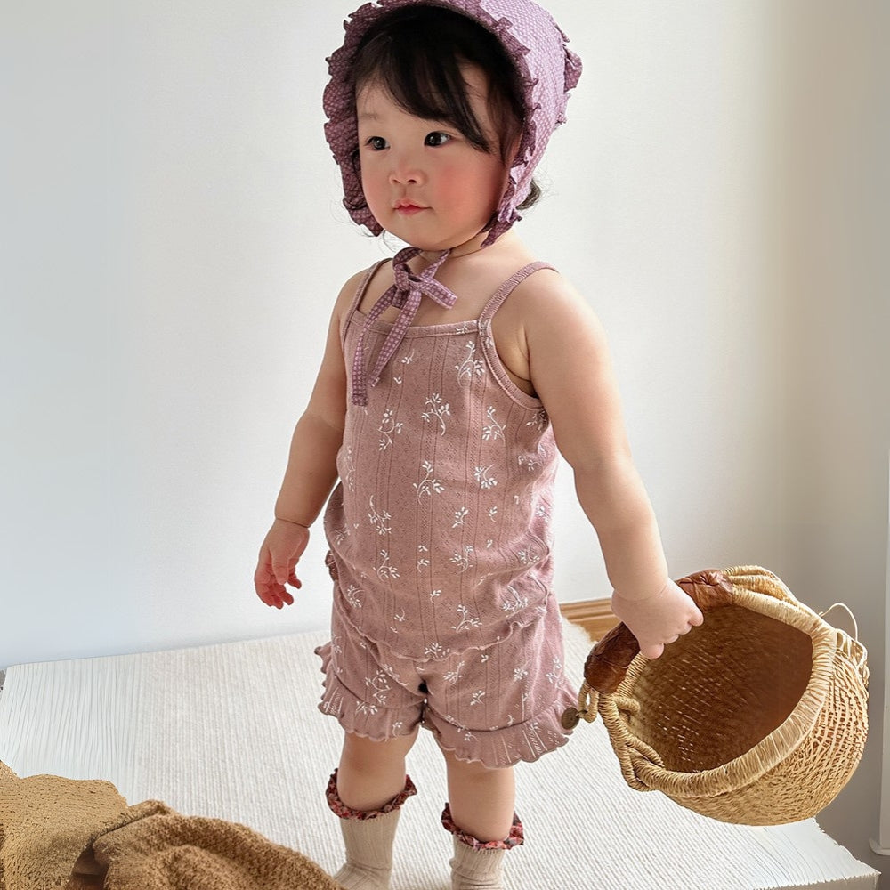 Floral Ruffle Tank Top and Shorts Set - Beekee