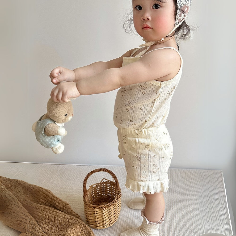Floral Ruffle Tank Top and Shorts Set - Beekee
