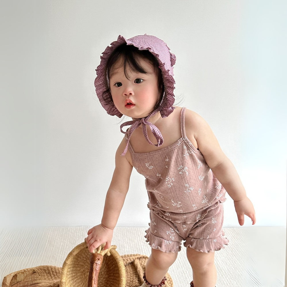 Floral Ruffle Tank Top and Shorts Set - Beekee