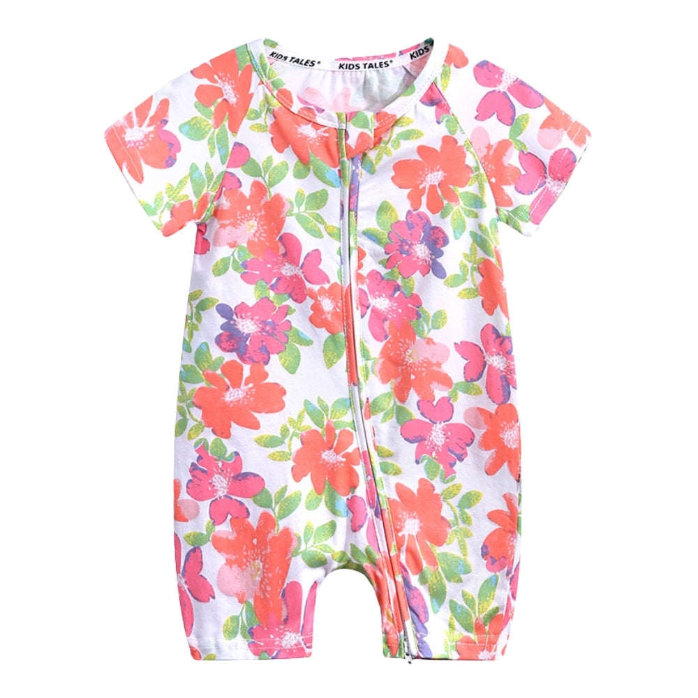 Fun Print Baby Romper with Zipper - Beekee