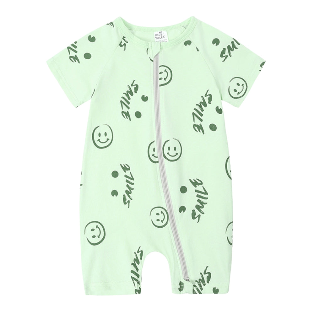 Fun Print Baby Romper with Zipper - Beekee
