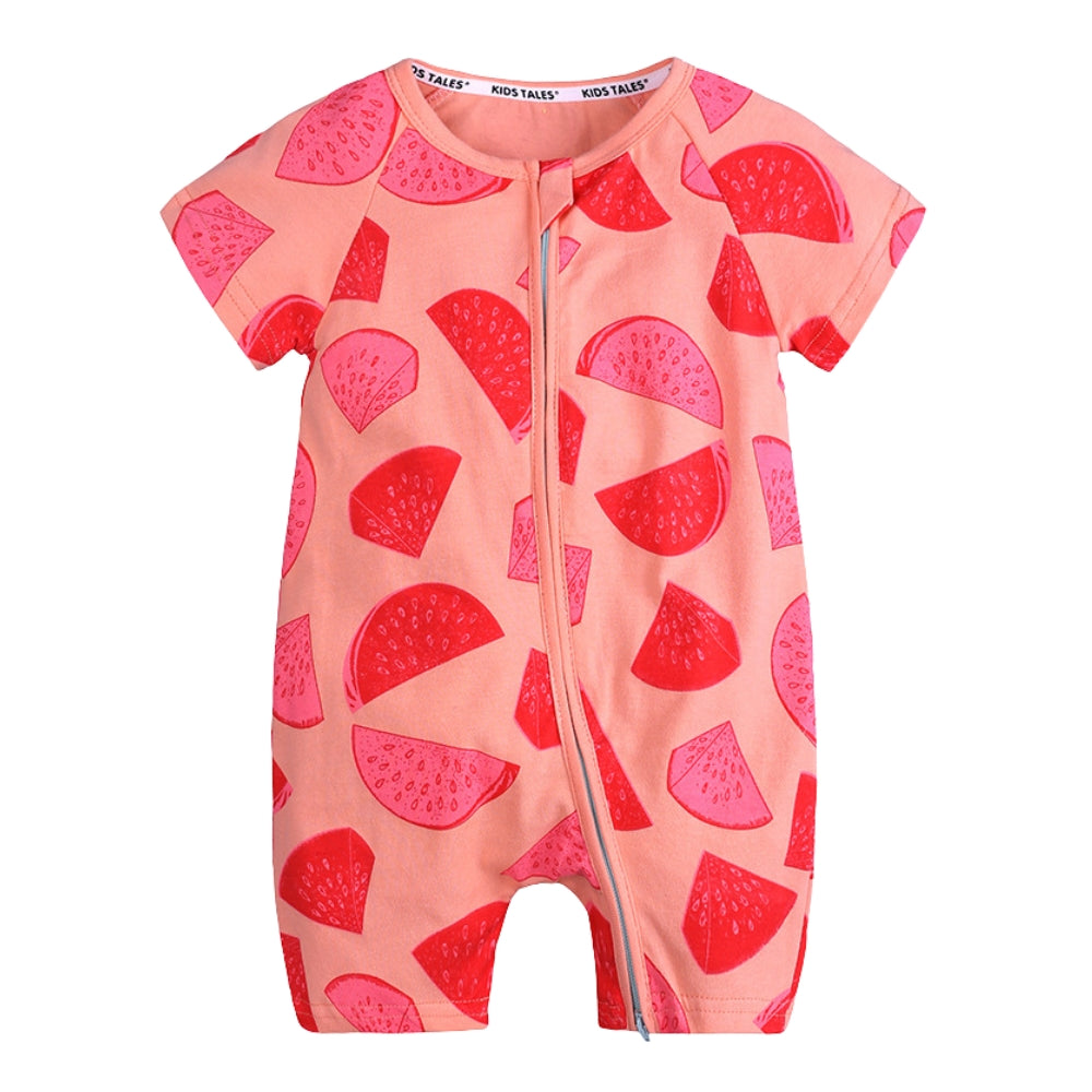 Fun Print Baby Romper with Zipper - Beekee
