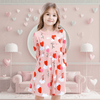 Cozy Pink Heart & Animal Balloon Girls Long Sleeve Dress - Beekee