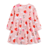 Cozy Pink Heart & Animal Balloon Girls Long Sleeve Dress - Beekee