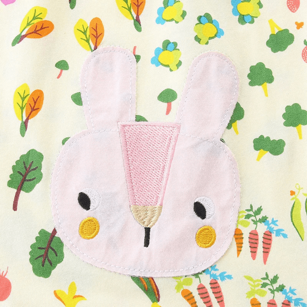 Girls Garden Treasure Long Sleeve Dress With Bunny Love - Beekee