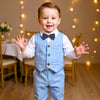 Handsome Pinstripe Vest and Bow Tie Boys Formal Set - Beekee