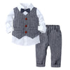 Handsome Pinstripe Vest and Bow Tie Boys Formal Set - Beekee