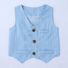 Handsome Pinstripe Vest and Bow Tie Boys Formal Set - Beekee