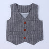 Handsome Pinstripe Vest and Bow Tie Boys Formal Set - Beekee