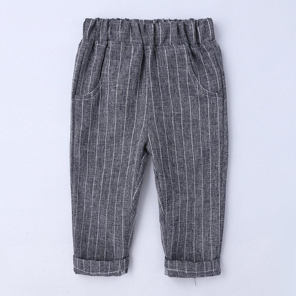 Handsome Pinstripe Vest and Bow Tie Boys Formal Set - Beekee