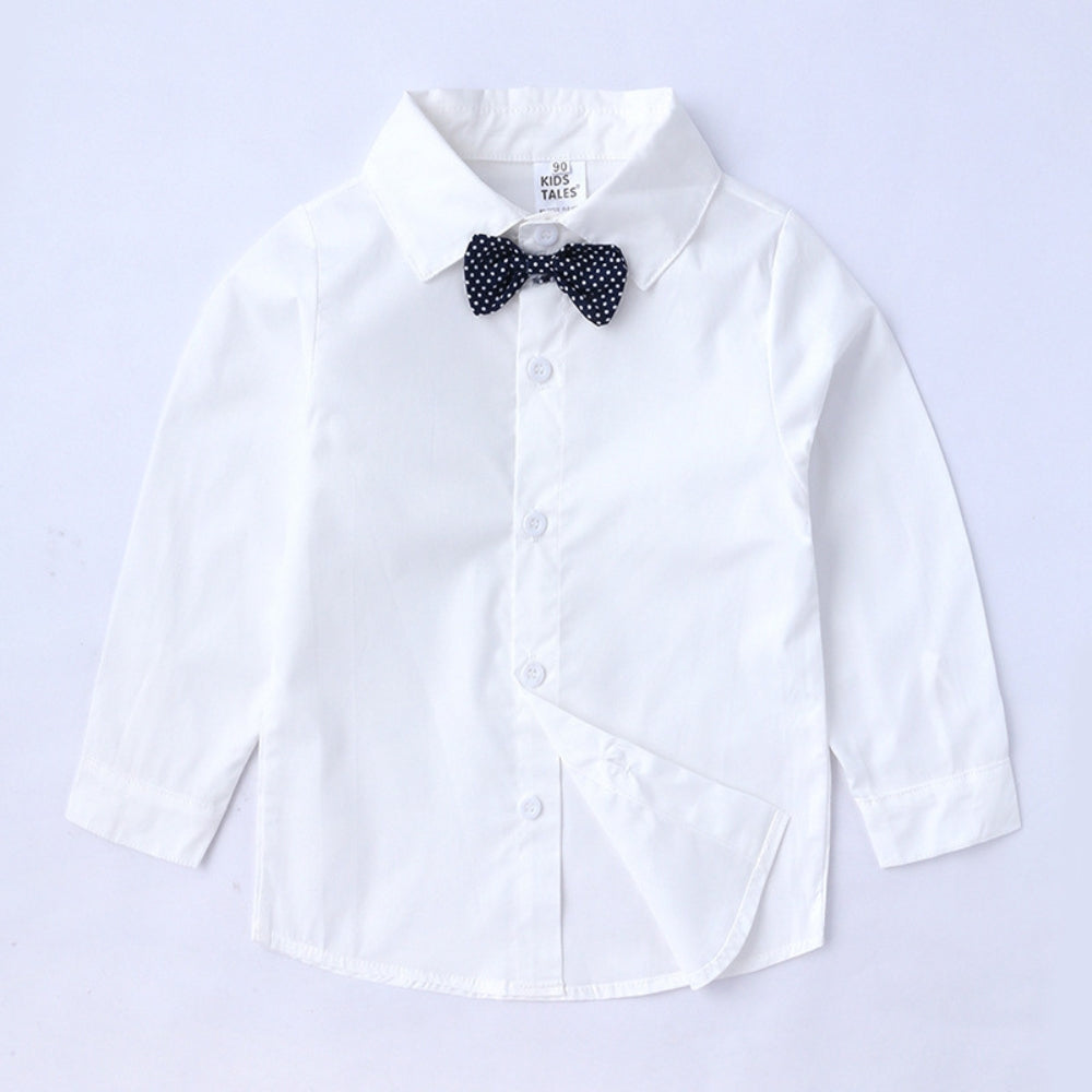 Handsome Pinstripe Vest and Bow Tie Boys Formal Set - Beekee