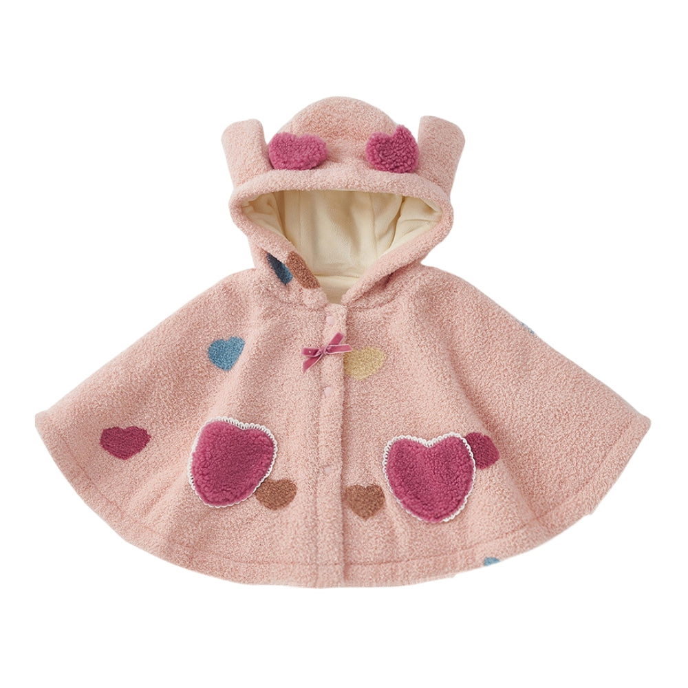 Heart-Shaped Pocket Bear Hooded Poncho - Beekee