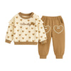 Heart Print Girls Casual Matching Sweat Set - Beekee