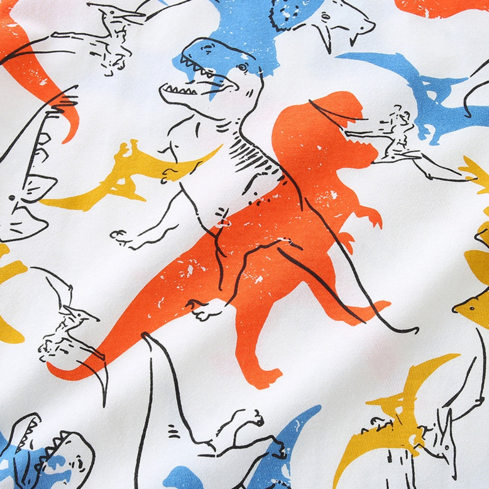 Jurassic Print Dinosaur T-Shirt and Shorts Set - Beekee