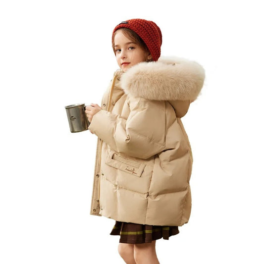 Kids Duck Down Hooded Winter Coat - Beekee