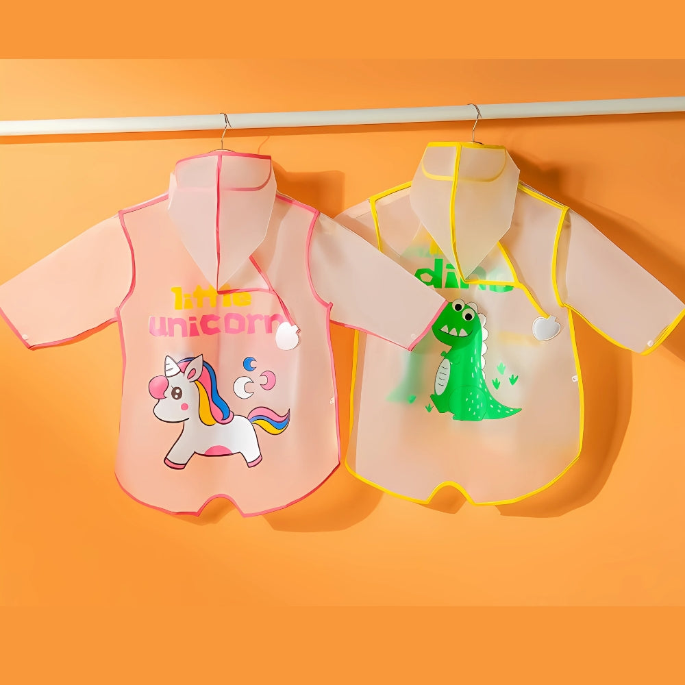 Kids Transparent Cartoon Raincoat Set - Beekee
