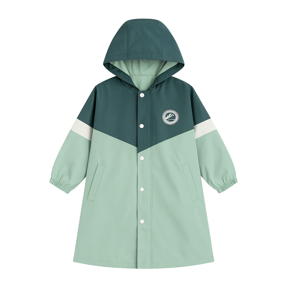 Kids’ Colorblock Hooded Raincoat - Beekee