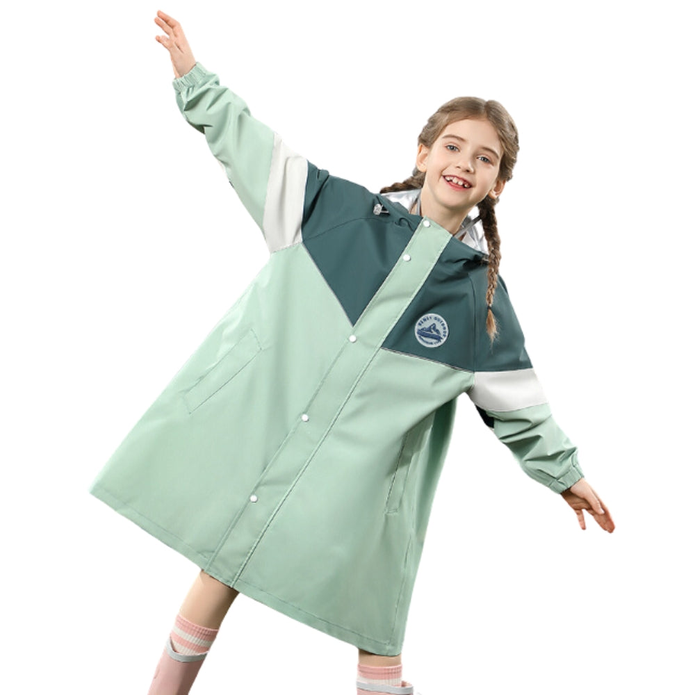 Kids’ Colorblock Hooded Raincoat - Beekee