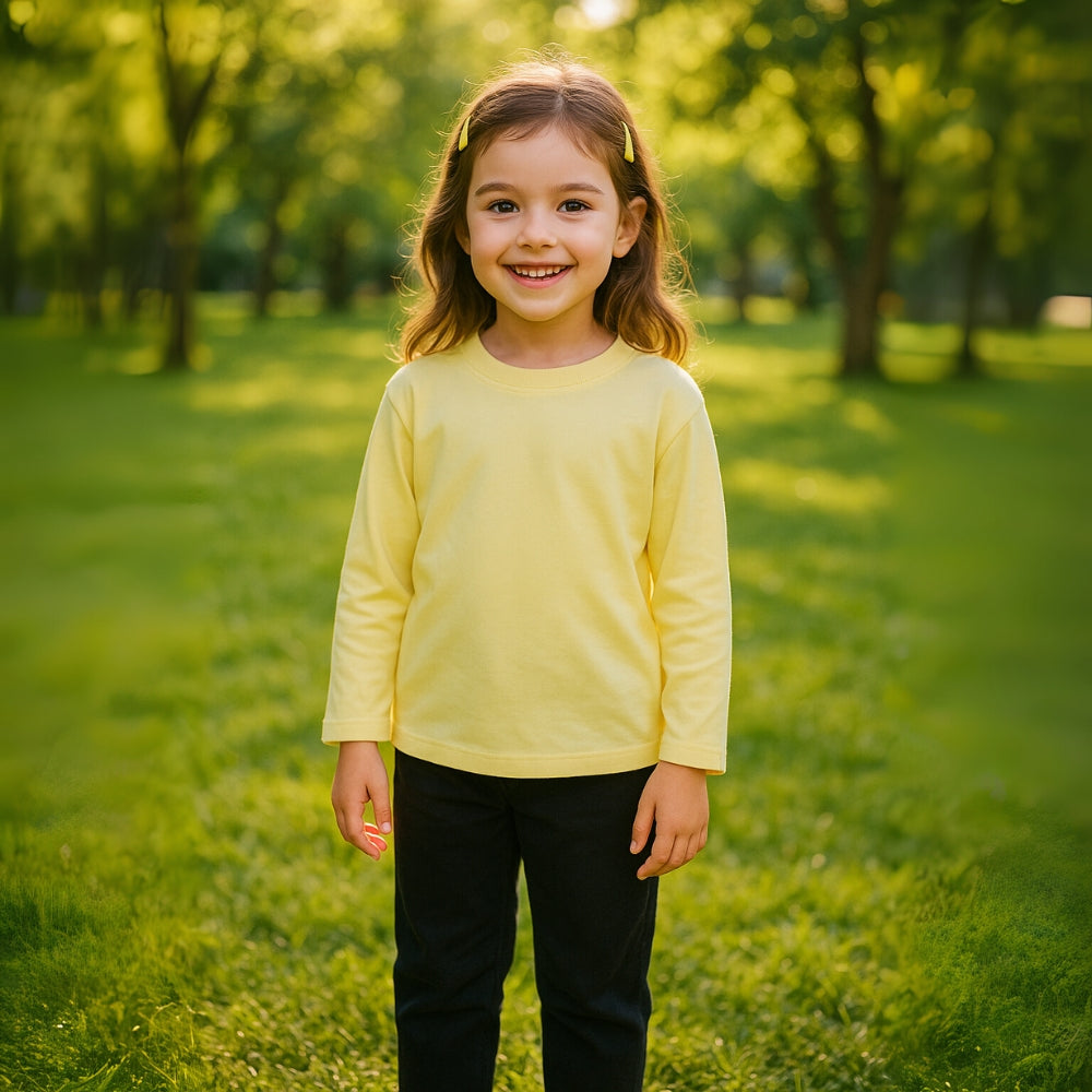 Kids Cotton Long Sleeve Crewneck Shirt - Beekee